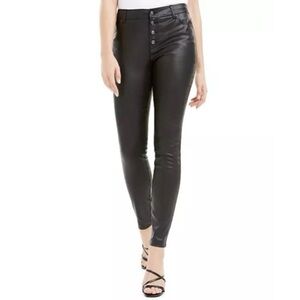 Bar III Coated Button-Fly Skinny Pants